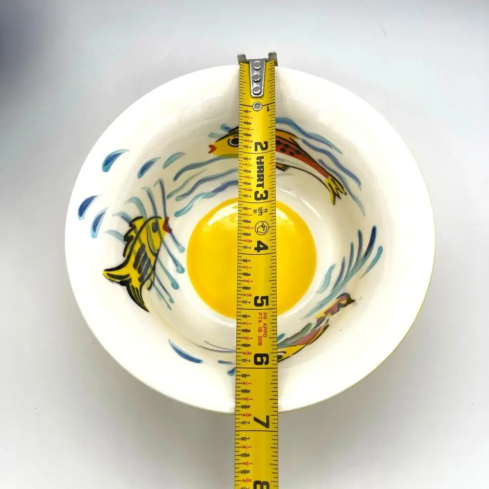 Les Tropiques by Strata Group Set of 4 Cereal Bowls  Hand Painted Tropical Fish